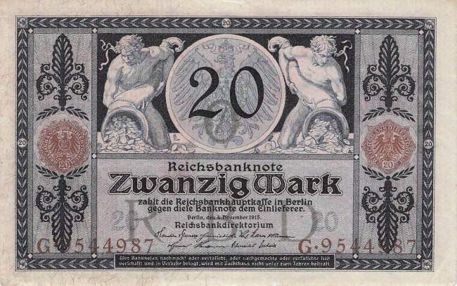 20 Mark Serie O/G 1915